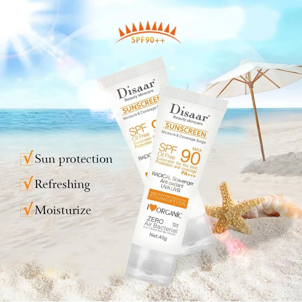 Ultra-Light SPF 90+ Sunscreen for Face & BodyWaterproof, Non-Greasy UV Protection for All-Day Outdoor Defense