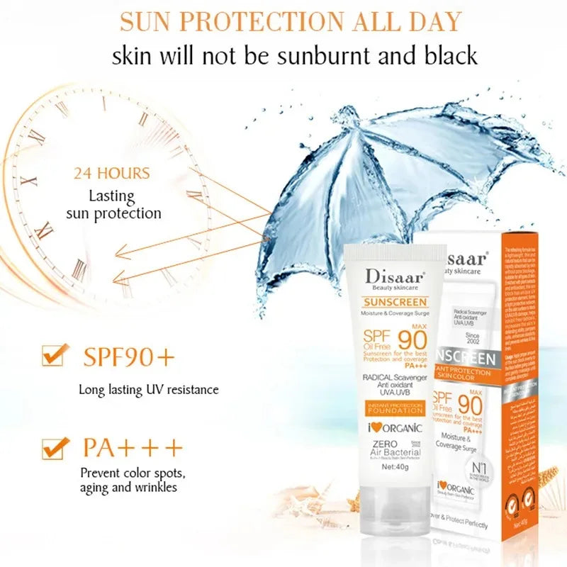 Ultra-Light SPF 90+ Sunscreen for Face & BodyWaterproof, Non-Greasy UV Protection for All-Day Outdoor Defense