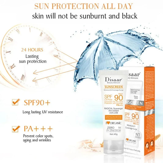 Ultra-Light SPF 90+ Sunscreen for Face & BodyWaterproof, Non-Greasy UV Protection for All-Day Outdoor Defense